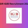 CSIR IGIB Recruitment 2025