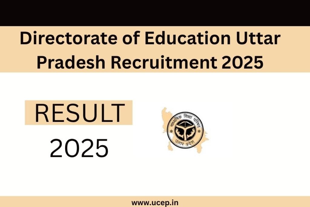 Directorate of Education Uttar Pradesh Recruitment 2025